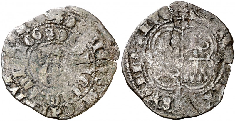 Enrique II (1368-1379). ¿Ceca?. Real de vellón de anagrama. (AB. falta). 3,67 g....