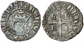 Enrique II (1368-1379). Sin marca de ceca. Cruzado. (AB. 450). 1,19 g. MBC.