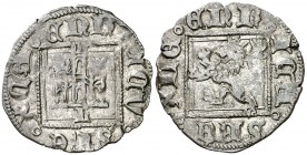 Enrique II (1368-1379). León. Novén. (AB. 498 var). 0,89 g. Ex Áureo 23/01/2002, nº 975. Escasa. MBC.