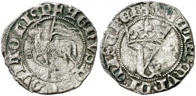 Juan I (1379-1390). Sevilla. Blanca del Agnus Dei. (AB. 555.2). 1,76 g Ex Áureo 17/04/2002, nº 497. MBC.