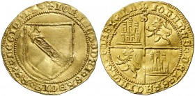 Juan II (1406-1454). Sevilla. Dobla de la banda. (AB. 617.1 var). 4,48 g. Ex Áureo & Calicó 26/09/2013, nº 366. Ex Colección Manuela Etcheverría. MBC+...