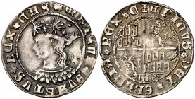Enrique IV (1454-1474). Segovia. Real de busto. (AB. 691.2). 3,35 g. Orla circular en anverso y lobular en reverso. Escasa. MBC.