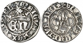 Enrique IV (1454-1474). Toledo. Medio real. (AB. falta). 1,54 g. Orla circular en anverso y tetralobular en reverso. Grieta. Ex Áureo 22/10/2003, nº 2...