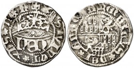 Enrique IV (1454-1474). Segovia. Medio real de anagrama. (AB. 725). 1,59 g. Orlas circulares en anverso y reverso. MBC-.