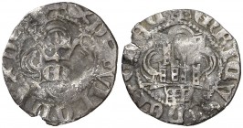 Enrique IV (1454-1474). Segovia. Cuarto de real. (AB. 731 var). 0,70 g. Muy rara. BC.