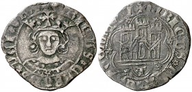Enrique IV (1454-1474). Toledo. Medio cuartillo. (AB. 771). 1,64 g. Orlas circulares en anverso y lobulares en reverso. Escasa. MBC/MBC-.