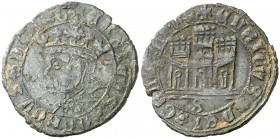 Enrique IV (1454-1474). Sevilla. Dinero. (AB. 786, como medio cuartillo). 1,89 g. Ex Áureo 29/09/1998, nº 1227. MBC-/MBC+.