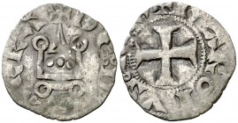 Carlos el Malo (1349-1387). Navarra. Carlín negro. (Cru.V.S. falta). 0,80 g. Escasa. MBC-.