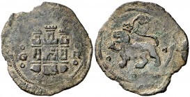 Reyes Católicos. Granada. R. 2 maravedís. (AC. 96) (Seb. 561 var). 2,69 g. Acuñación floja. (MBC-).