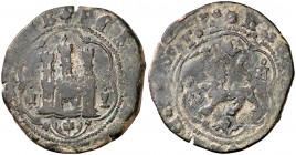 Reyes Católicos. Cuenca. 4 maravedís. (AC. 133) (Seb. 303 var) (López B-443, mismo ejemplar). 5,38 g. MBC-/BC+.