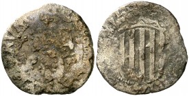 (1529). Carlos I. Perpinyà. 1 sou. (AC. 14). 1,53 g. Rara. BC.