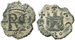s/d. Felipe II. Burgos. 1 blanca. (AC. 30) (J.S. A-32). 0,83 g. Escasa. MBC.