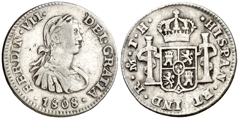 1808. Fernando VII. México. TH. 1/2 real. (AC. 389). 1,67 g. Busto imaginario. G...