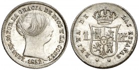 1852. Isabel II. Sevilla. 1 real. (AC. 321). 1,26 g. Muy bella. S/C.