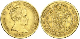 1836. Isabel II. Madrid. CR. 80 reales. (AC. 721). 6,76 g. Leves golpecitos. Bonito color. MBC+.