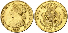 1862. Isabel II. Madrid. 100 reales. (AC. 789). 8,30 g. MBC+.