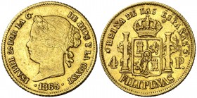 1865. Isabel II. Manila. 4 pesos. (AC. 859). 6,72 g. MBC-.