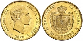 1878*1878. Alfonso XII. DEM. 25 pesetas. (AC. 70). 8,07 g. EBC.