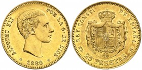 1880*1880. Alfonso XII. MSM. 25 pesetas. (AC. 79). 8,04 g. EBC-.