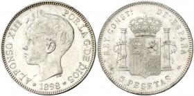 1898*1898. Alfonso XIII. SGV. 5 pesetas. (AC. 109). 25,20 g. Rayitas. EBC-.