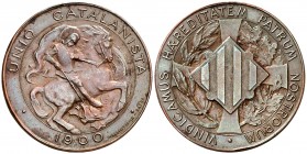 1900. Unió Catalanista. Barcelona. 5 céntimos. (AC. 132). 4,87 g. Vallmitjana. Golpecito. EBC-.