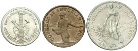 Asturias y León. 50 céntimos, 1 y 2 pesetas. (AC. 8, 9 y 10). 3 monedas. MBC+/EBC.