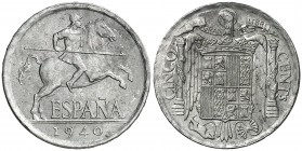 1940. Franco. 5 céntimos. (AC. 1). 1,12 g. Ex Áureo & Calicó 15/12/2010, nº 2813. S/C.