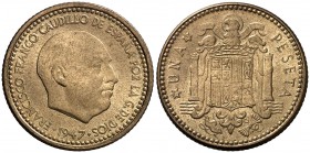 1947*1952. Franco. 1 peseta. (AC. 52). 3,47 g. EBC.