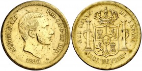 1880. Franco. Manila. 50 centavos. (AC. 166). 13,02 g. Prueba en latón. EBC-.