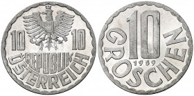 1959. Austria. 5 groschen. (Kr. 2878). 1,08 g. AL. Proof.