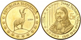 2004. Eslovenia. 5 euros. (Kr.UWC. XPn9). 25,71 g. CU. Prueba. S/C.