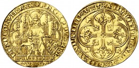 Francia. Felipe VI de Valois (1328-1350). 1 écu d'or. (Fr. 270). 4,34 g. AU. Sirvió como joya. (MBC+).