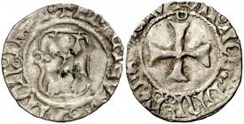 Francia. Bretaña. Francisco I (1442-1450). Rennes. Demi blanc à la targe. (D. 322). 1,33 g. AG. Muy escasa. MBC.