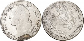 1769. Francia. Luis XV. Pau. 1 ecu. (Kr. 518) (Gadoury 322a). 28,59 g. Rayas. (BC).