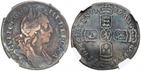 1696. Gran Bretaña. Guillermo III. 6 peniques. (Kr. 489). AG. Rara. BC.