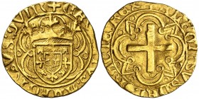 Portugal. Alfonso V (1438-1481). Lisboa. Cruzado. (Fr. 9) (Gomes 31.07 var). 3,51 g. MBC.