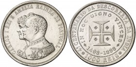 1898. Portugal. 1000 reis. (Kr. 539). 24,95 g. AG. Limpiada. (EBC-).