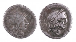 Lote de 2 denarios: Gens Antonia y Cossutia. BC-/BC.
