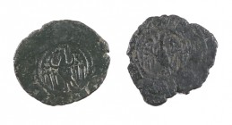 Alfons IV (1416-1458). Sicília. Lote de 2 dineros. MBC-.