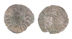 Sancho IV (1284-1295). Cuenca y León. Lote de 2 cornados. Defecto de cospel. (MBC).