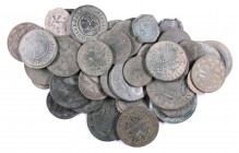 Lote de 48 monedas de cobre desde la época romana (una) al Centenario. La gran mayoría de los Austrias y Borbones. A examinar. BC/MBC+.
