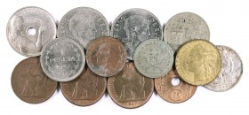 Lote de 13 monedas de la II República y Guerra Civil. A examinar. MBC-/EBC+.