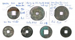 China. AE. Lote de 7 monedas antiguas: Dinastía Han Occidental, Diez Reinos, Wang Mang y Dinastía Song del Norte. A examinar. MBC-/EBC-.