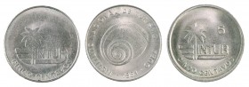 1981 y 1989. Cuba. Instituto Nacional de Turismo. 5 centavos. (Kr. 411, 412.1 y 412.3). Acuñaciones para visitantes. Lote de 3 monedas. EBC-/EBC.