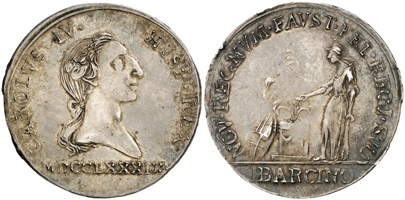 1789. Carlos IV. Barcelona. Módulo 4 reales. (Ha. 11) (V. 75) (V.Q. 13073). 8,05...