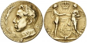 1902. Alfonso XIII. (V. 866 var) (Ruiz Trapero 1108). 9,90 g. Ø23 mm. Oro. Fundida. Anilla eliminada. Rara. (EBC).