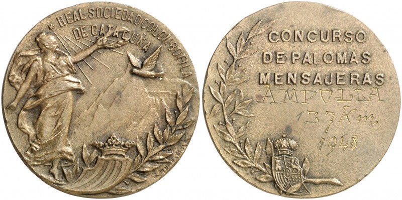 (1925-1947). Concurso de palomas mensajeras. Premio de la Real Sociedad Colombof...