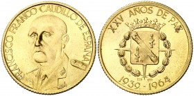 1964. Dedicada a Franco. 7 g. Oro. S/C.