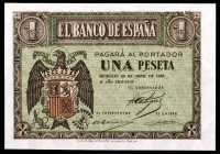 1938. Burgos. 1 peseta. (Ed. D29a) (Ed. 428a). 30 de abril. Serie G. S/C-.