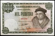 1946. 1000 pesetas. (Ed. D54). 19 de febrero, Vives. Leve doblez. Raro. MBC+.